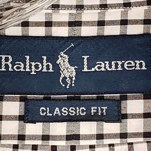Polo Ralph Lauren Shirt Oxford Black Plaid Button Down LS Mens Size 16.5 XL - Picture 7 of 10